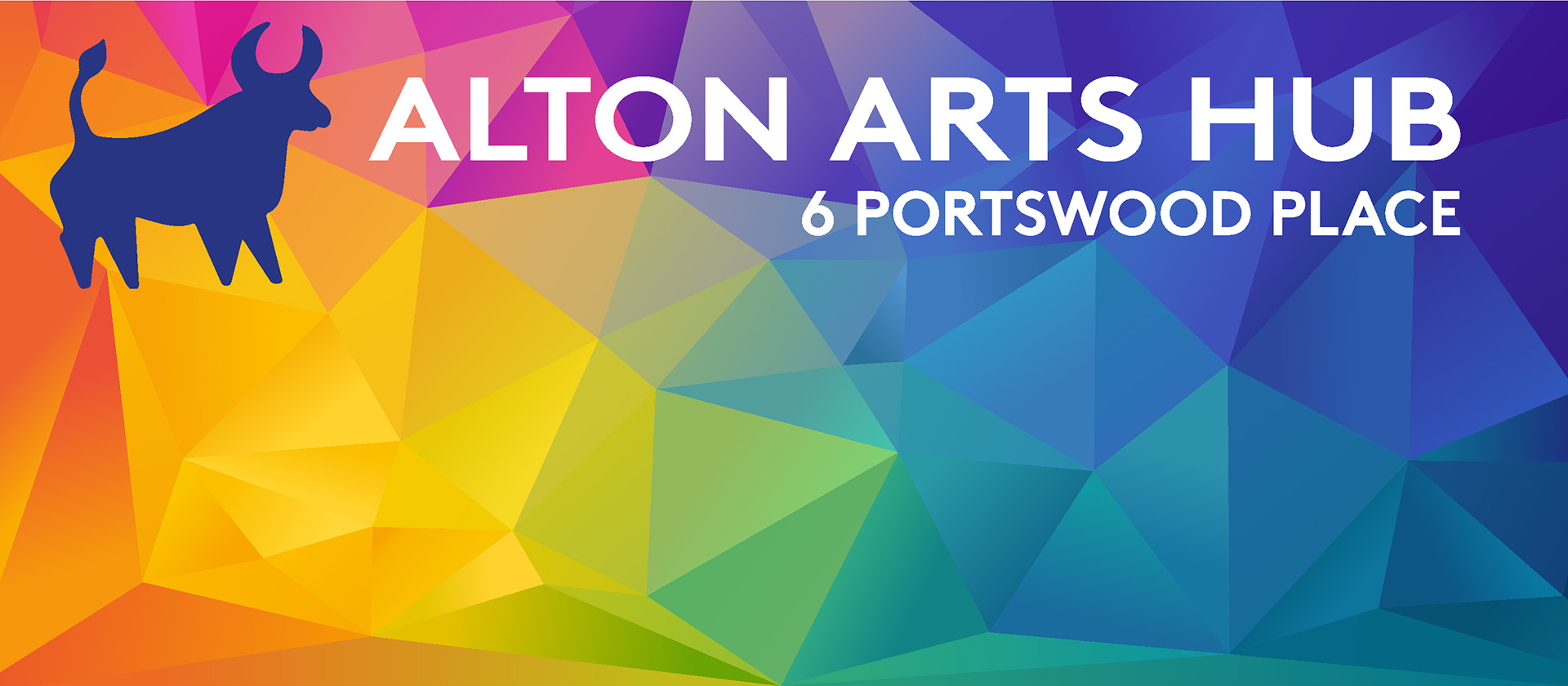 A poster advertising the relaunch of Alton Arts Hub