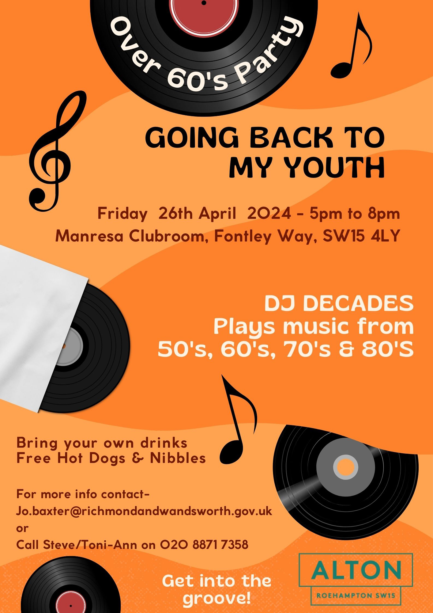 Poster advertising the Going back to my youth event