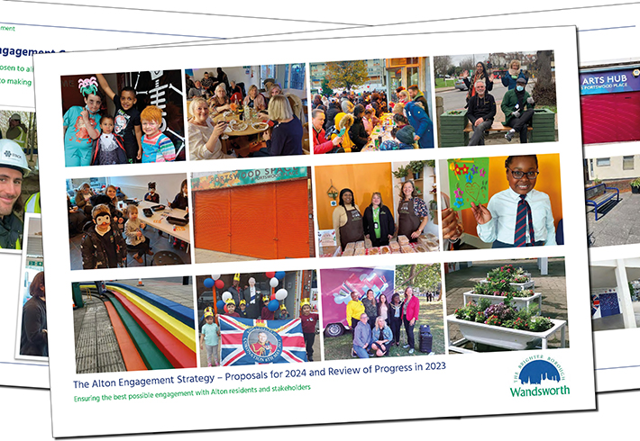 A picture of the front cover of the action plan, which shows a selection of photos taken at the events that took place in 2023.