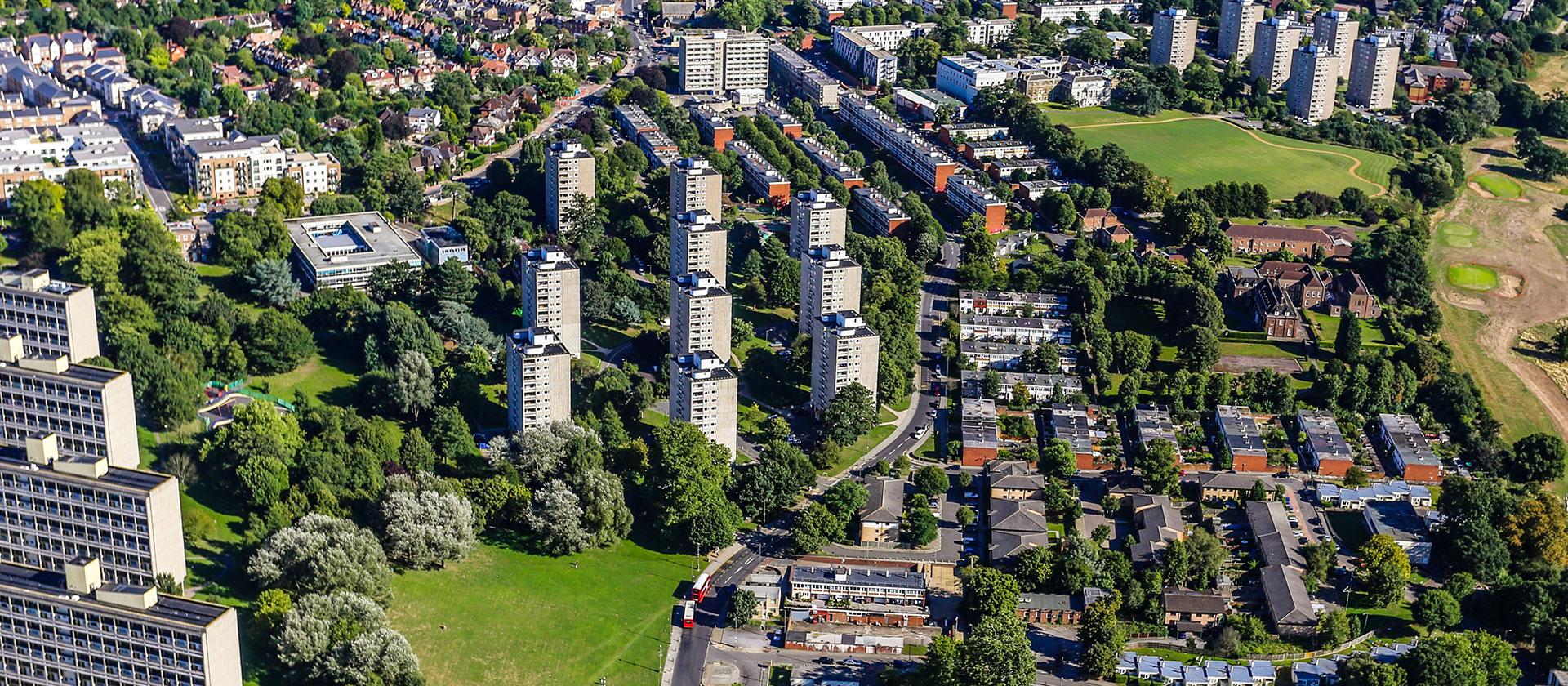 Aerial view of the Alton Estate